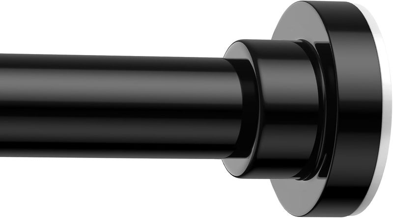 AIZESI Black Tension Curtain Rod 32-64 Inch Spring Loaded Curtain Rods No Drilling Spring Tension Rod Adjustable Curtain Rods for Window Doorway Bathroom Kitchen Closet, 7/8" Diameter - Image 1